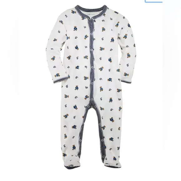 Polo Ralph Lauren Baby Boy Polo Bear Cotton Footed Coverall Size 6M - Picture 1 of 5